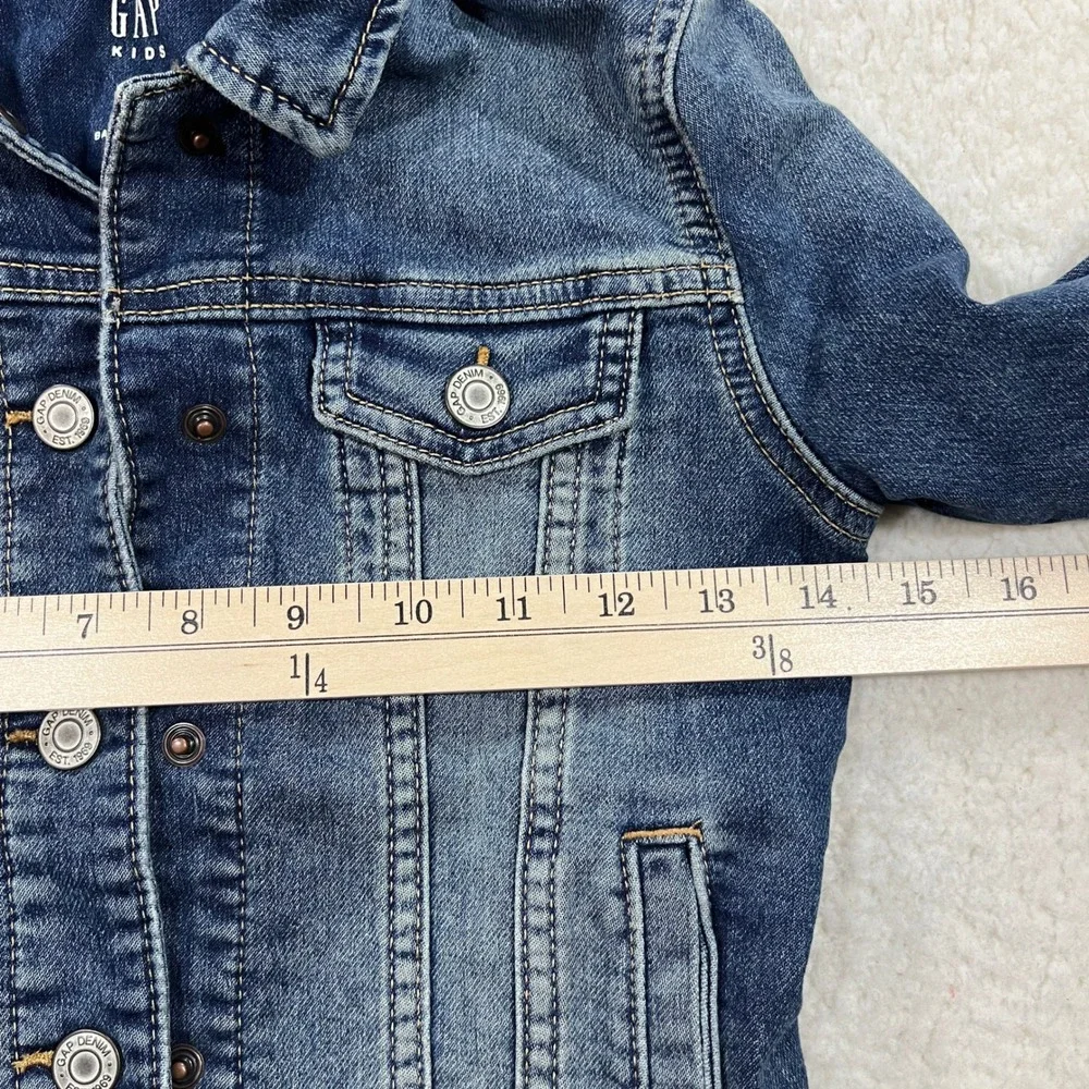 Gap Denim Jacket Kids S Blue Medium Indigo Knit Denim Trucker 334440-00 7513